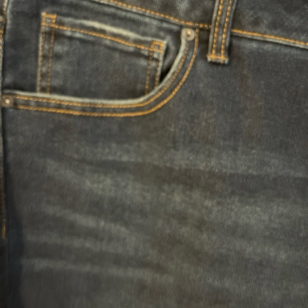 Time and Tru Dark Blue Straight Leg Jeans with hem slit stretchy 18 reg - Picture 4 of 10